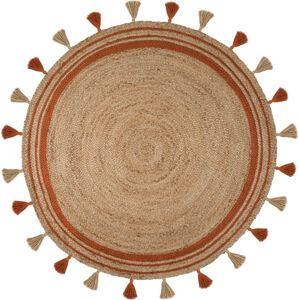 Flair Rugs Kusový koberec Lunara Jute Circle Orange 150x150 (průměr) kruh