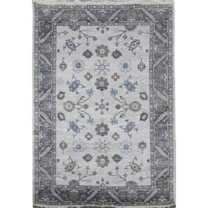 Diamond Carpets Ručně vázaný kusový koberec Diamond DC-USHAK modrá/šedá/černá 275x365 cm