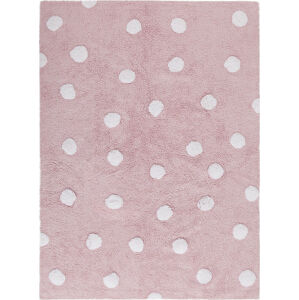 Lorena Canals Pro zvířata: pratelný koberec Polka Dots bílá, růžová 120x