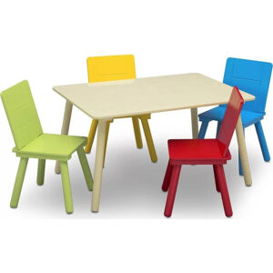 bHome Dětský stůl se čtyřmi židlemi Multicolor DSBH1038